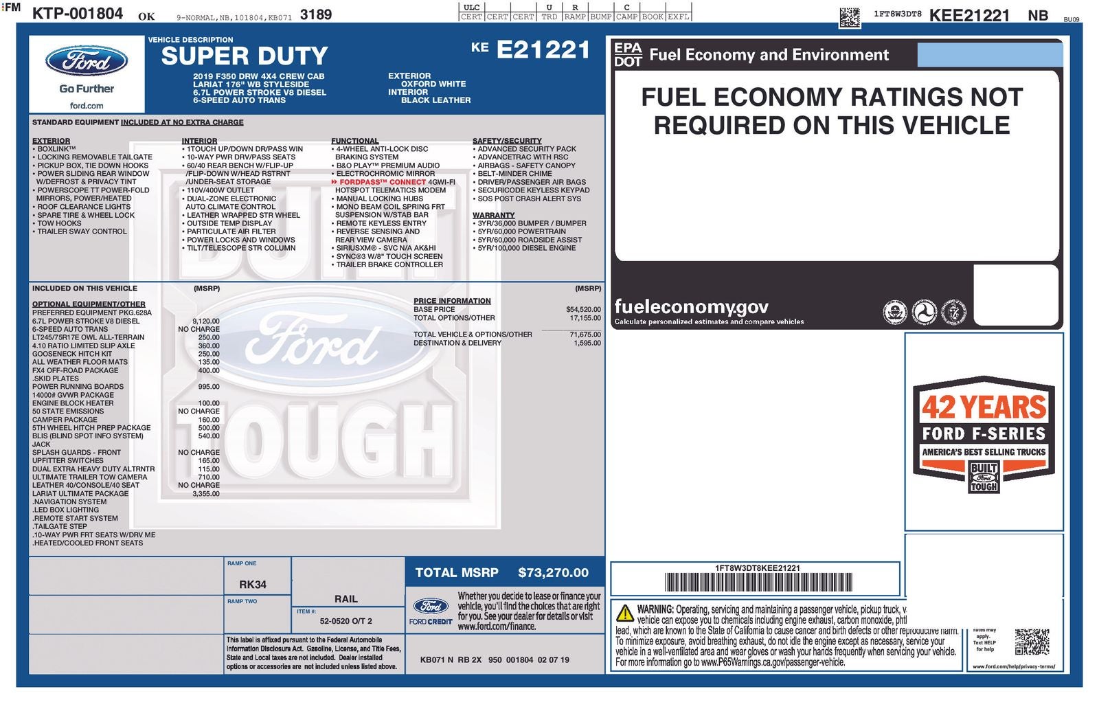 2019 Ford F-350SD Lariat DRW