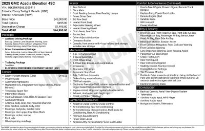 2025 GMC Acadia Elevation