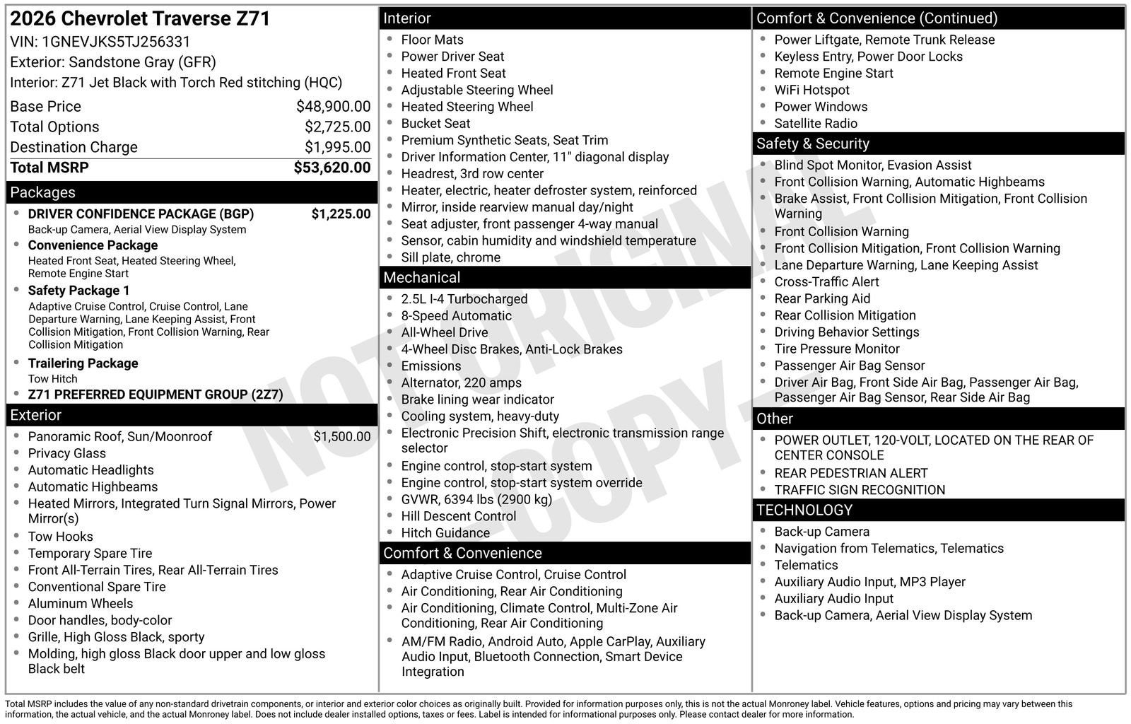 2026 Chevrolet Traverse Z71
