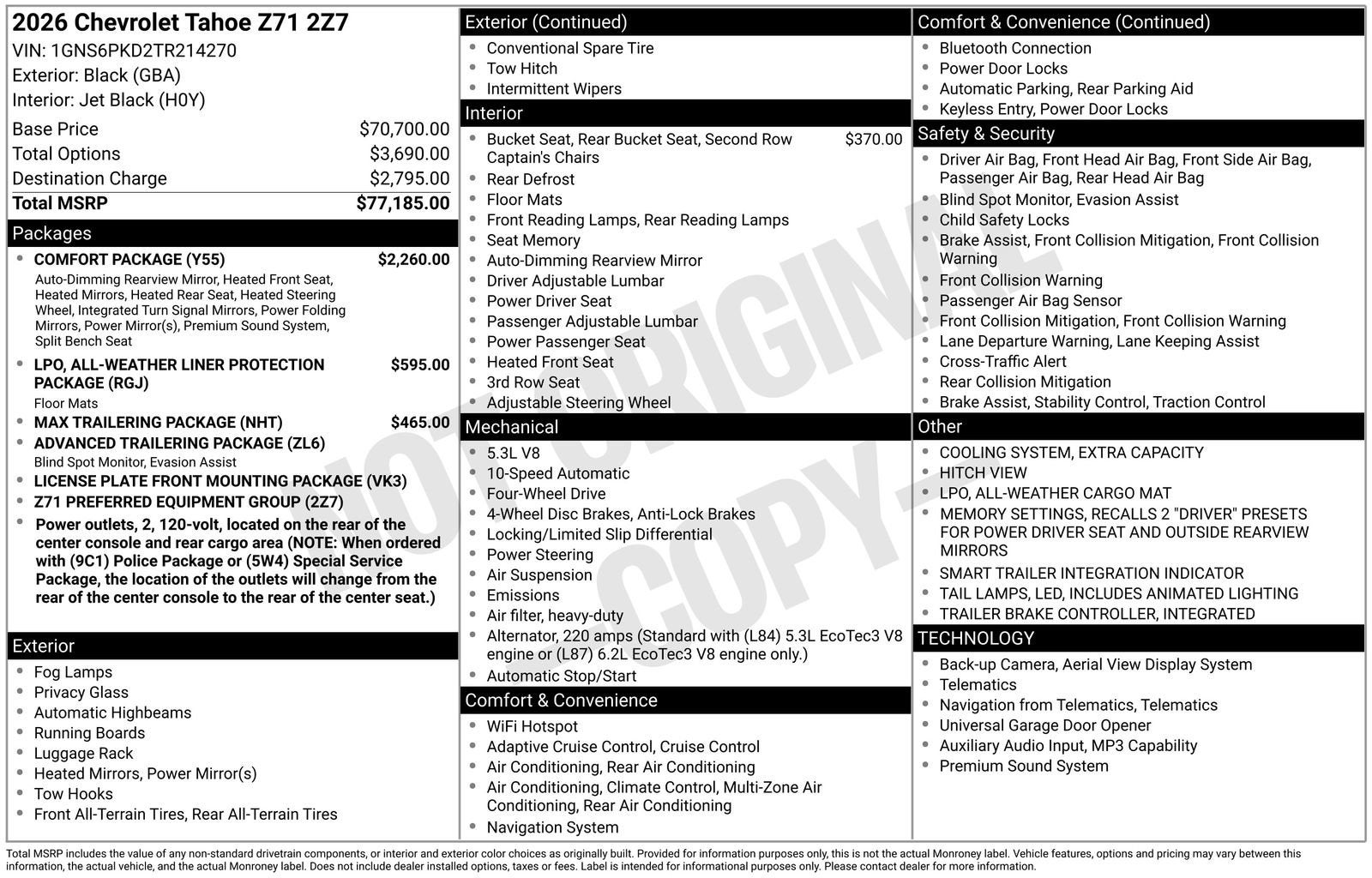 2026 Chevrolet Tahoe Z71