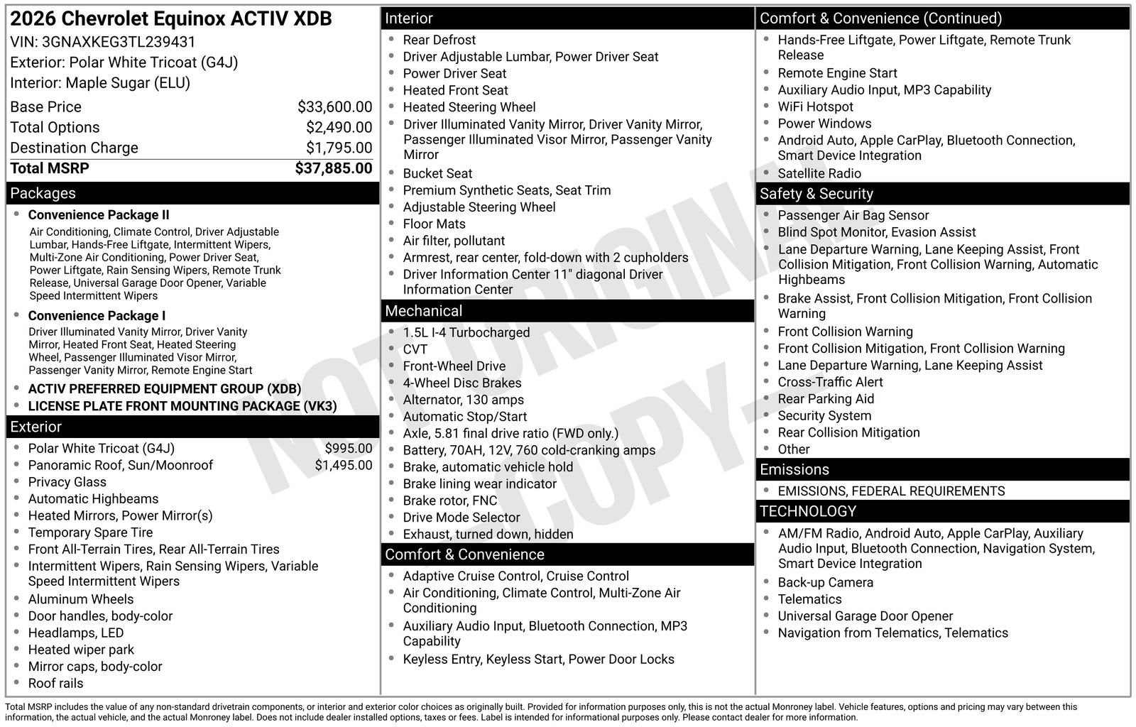 2026 Chevrolet Equinox ACTIV