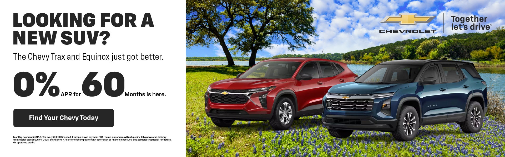 0% APR on Trax & Equinox!